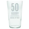 Personalised 50th Birthday Pint Glass - Editable Age, Name & Message