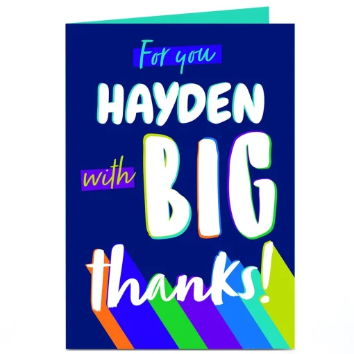 Personalised Thank You Card - Big Thanks!