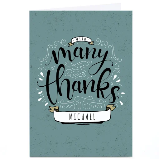 Personalised Thank You Card - With Many Thanks