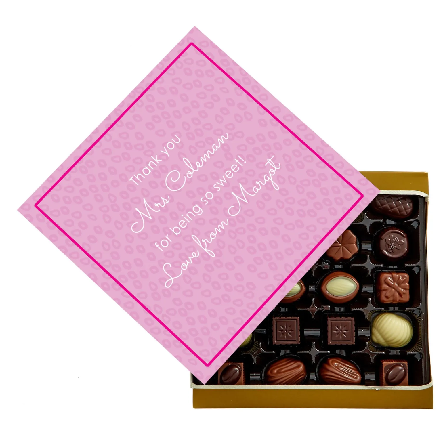 Personalised Thank You Teacher Belgian Chocolates - For Being so Sweet