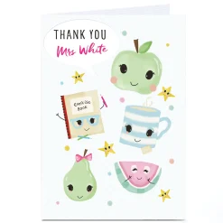 Personalised Thank You Teacher Card - Fruit And Tea