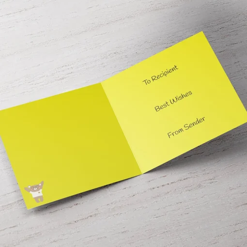 Personalised Thanks Teacher Card - Bear With Sign