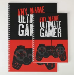 Personalised Ultimate Gamer Red Notebook