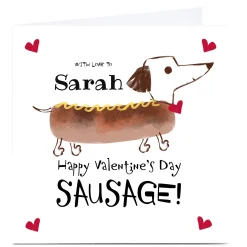 Personalised Valentine's Card - Sausage Dog