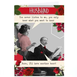 Personalised Valentine's Day Card - Husband Never Listen