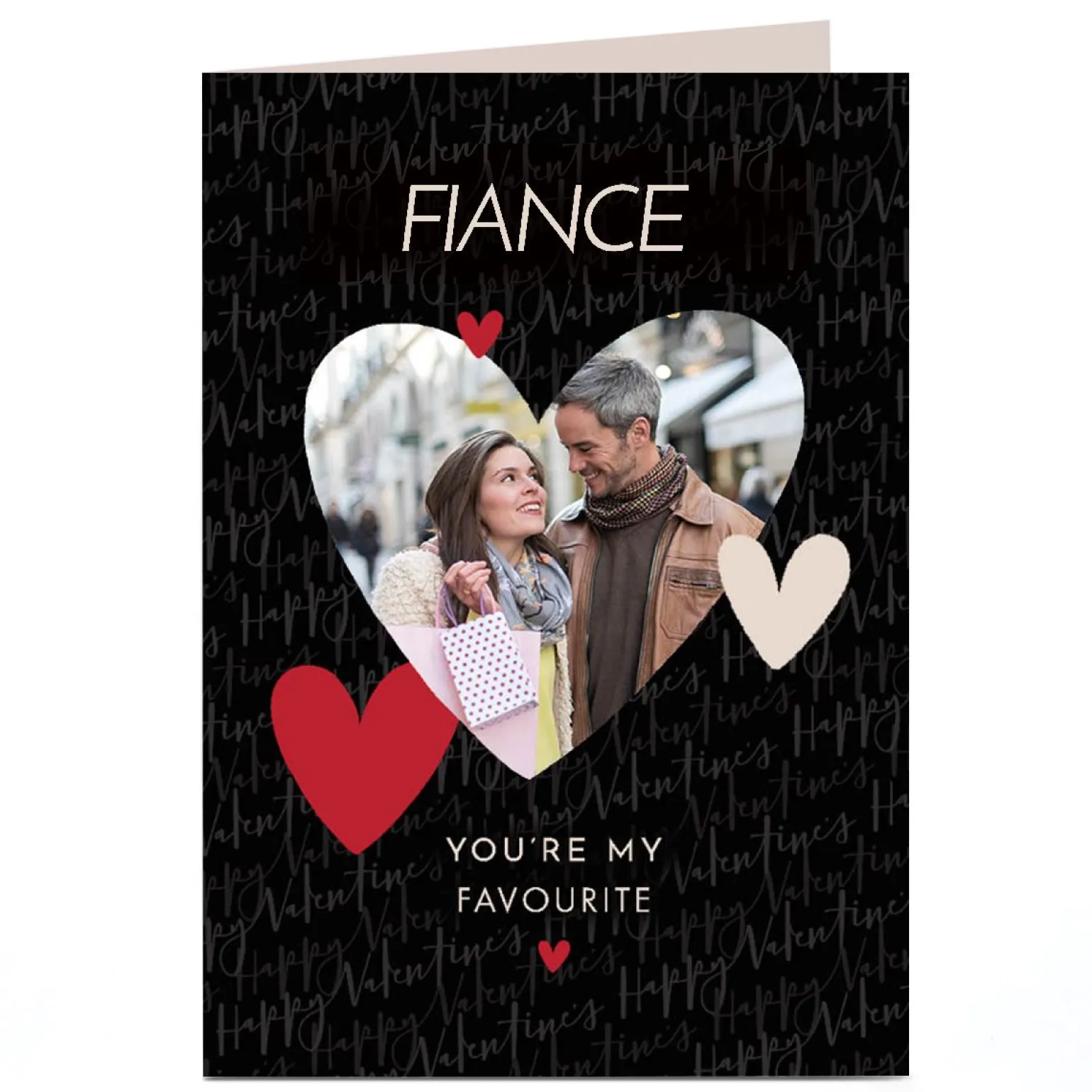 Personalised Valentine's Day Card - Favourite Hearts, Fiance