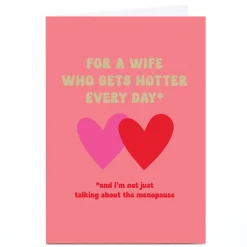 Personalised Valentine's Day Card - Hot Flushes, Wife