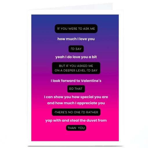Personalised Valentine's Day Card - If You Asked Me On a Deeper Level