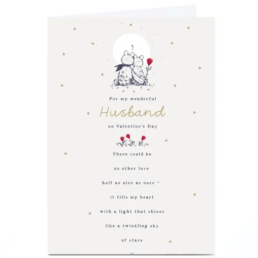 Personalised Valentine's Day Card - Bears Stargazing, Husband