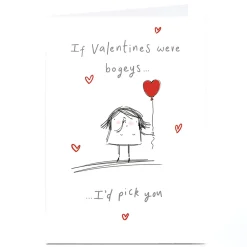 Personalised Valentine's Day Card - If Valentines Were Bogeys