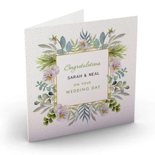 Personalised Wedding Card - Botanical Congratulations