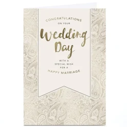 Personalised Wedding Card - Special Wish For a Happy Marriage