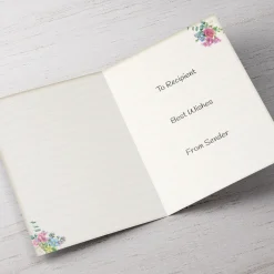Personalised Wedding Card - Flowers & Ribbon