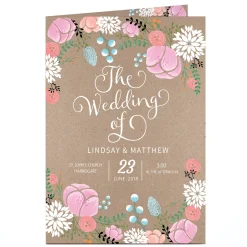 Personalised Wedding Invitation - Rustic Floral