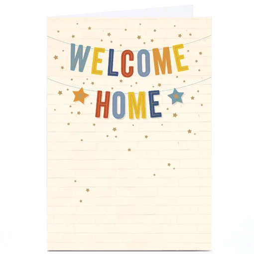 Personalised Welcome Home Card - Starry Bunting