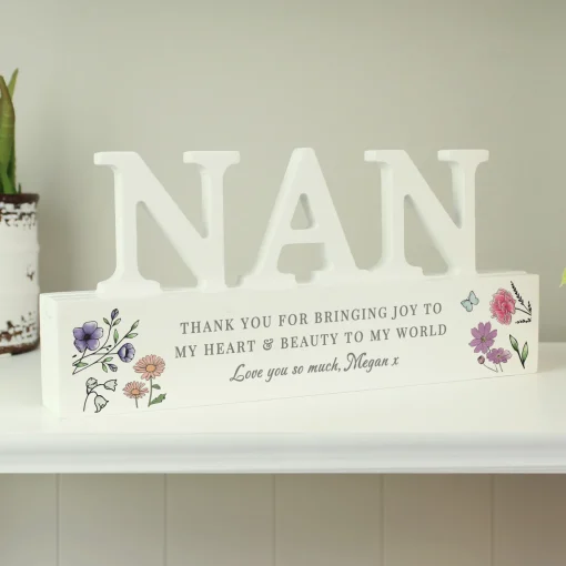 Personalised Wild Flowers Nan Ornament