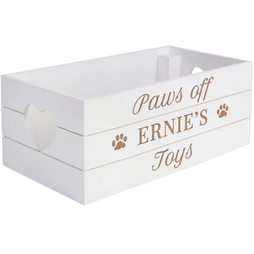 Personalised Wooden Pet Toys & Treats Crate