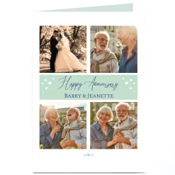 Photo Anniversary Card - 4 Photos, 2 Names