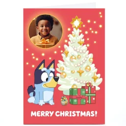 Photo Bluey Christmas Card - 1 Photo Merry Christmas