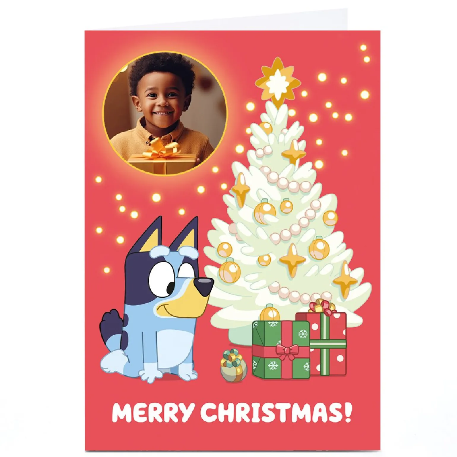 Photo Bluey Christmas Card - 1 Photo Merry Christmas