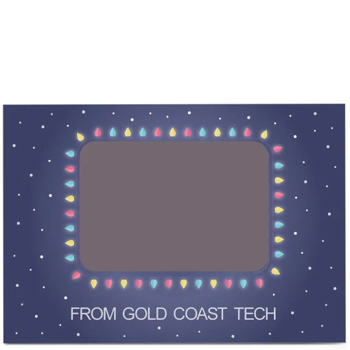 Photo Business Christmas Card - Snow & Christmas Lights
