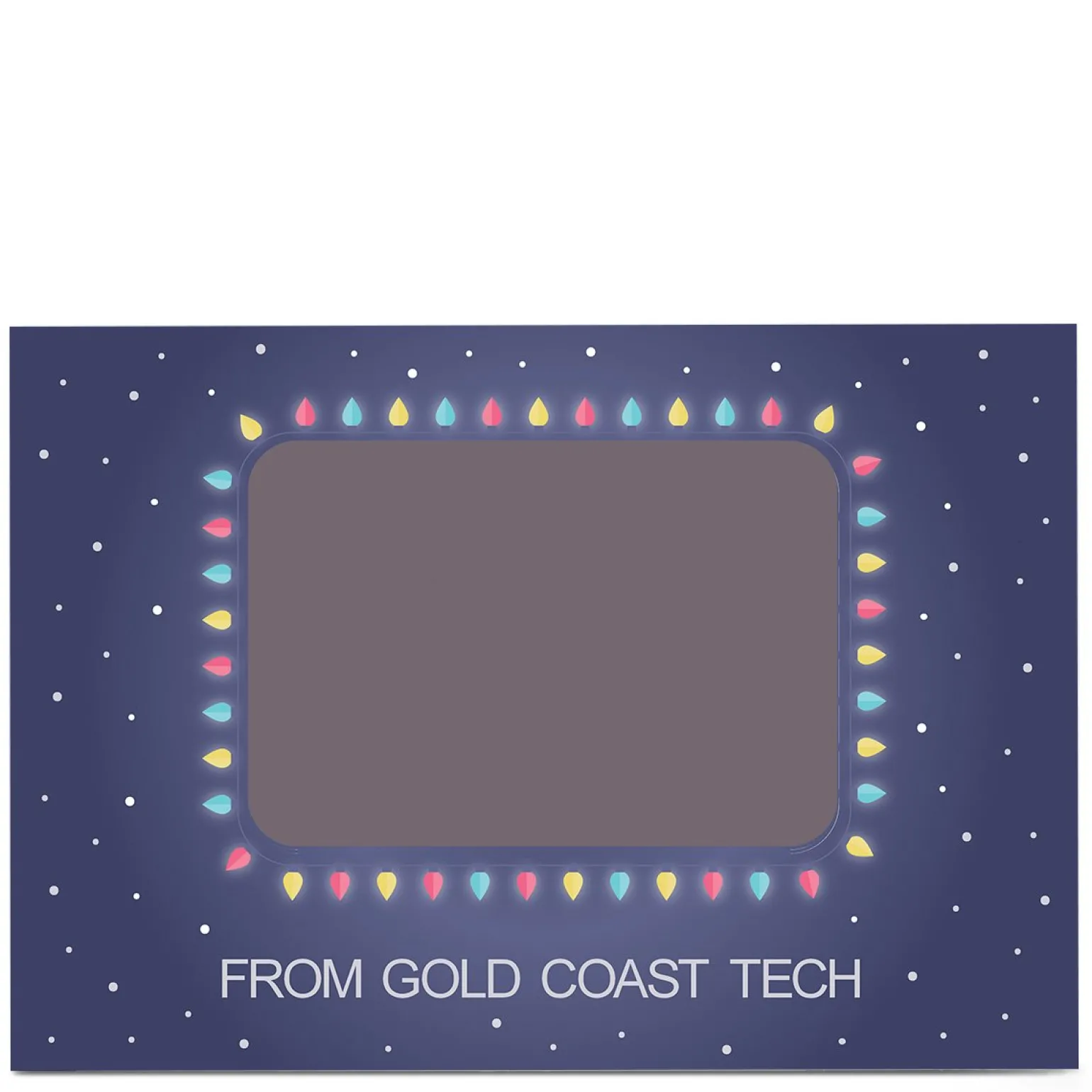 Photo Business Christmas Card - Snow & Christmas Lights