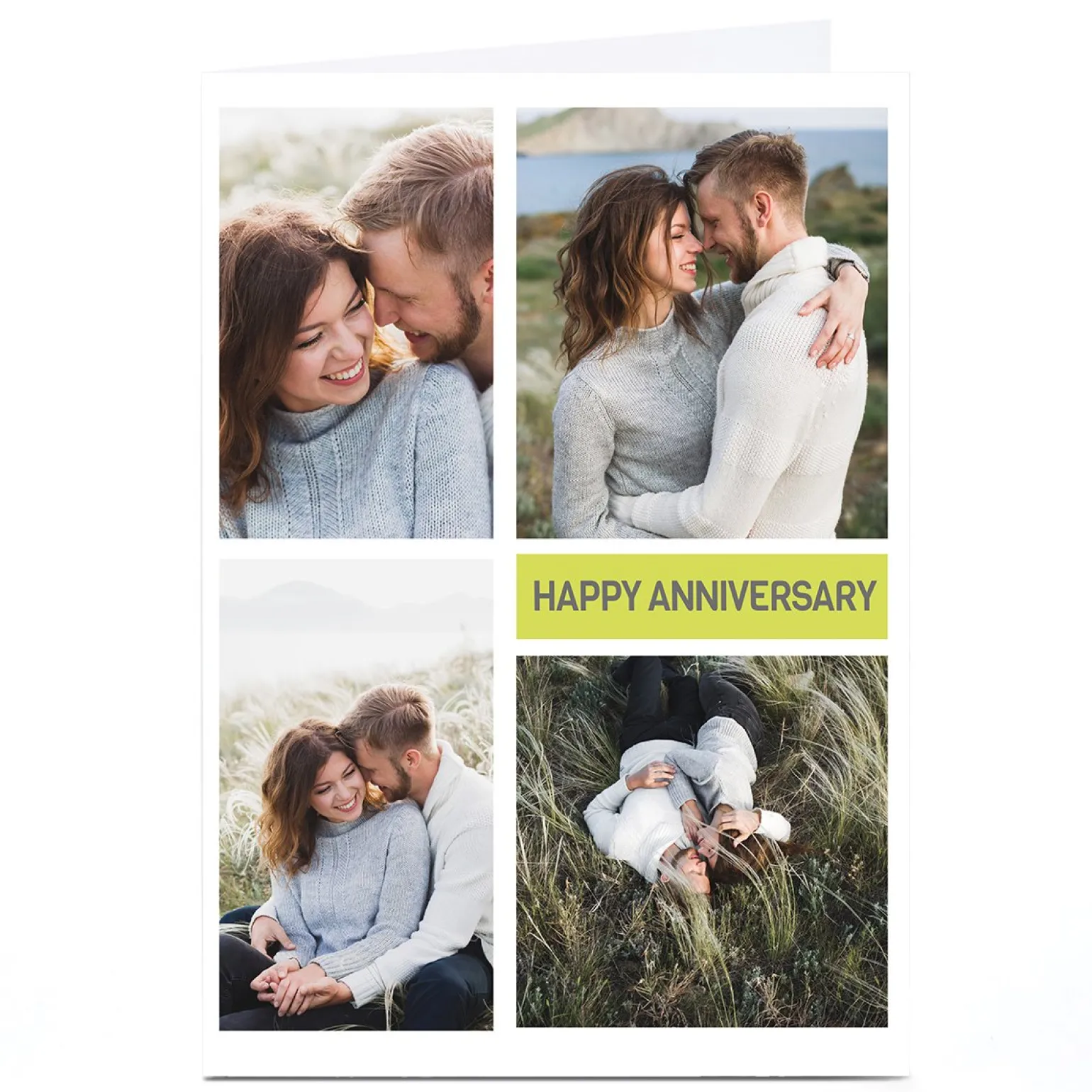 Photo Card - Happy Anniversary, 4 Photos Any Message