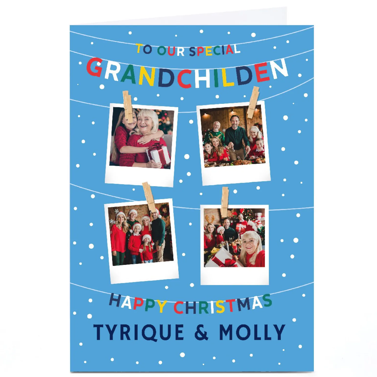 Photo Christmas Card - 4 Polaroids, To Our Special Grandchildren