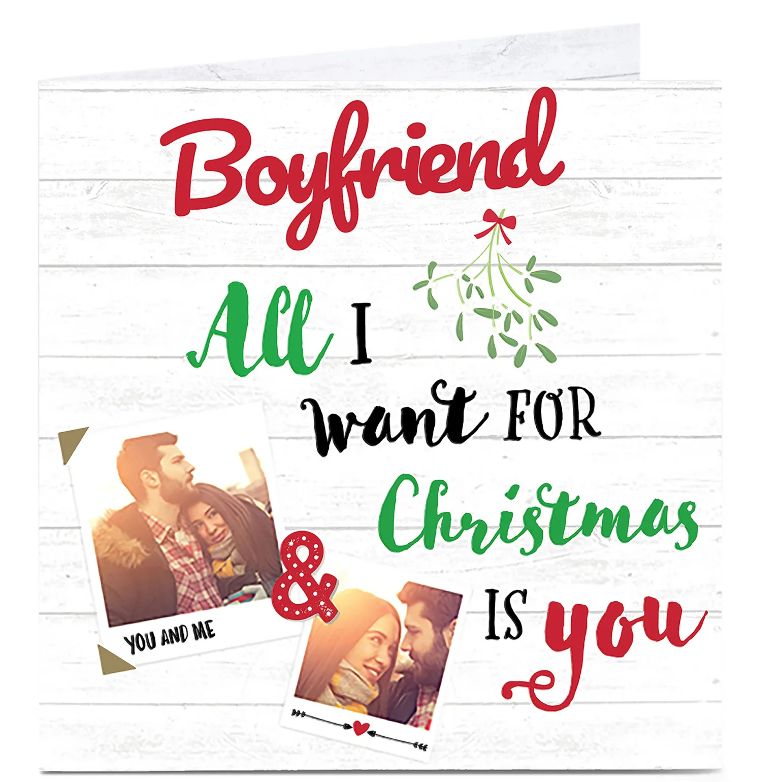 Photo Christmas Card - All I Want For Christmas Boyfriend