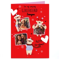 Photo Christmas Card - Cuddly Bears, For my Amazing Girlfriend