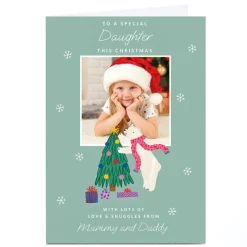 Photo Christmas Card - Love and Snuggles Polar Bear, Daughter