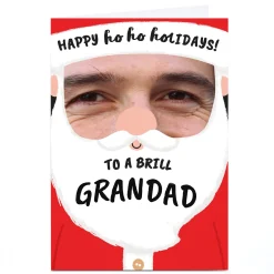 Photo Christmas Card - Santa Face, Grandad