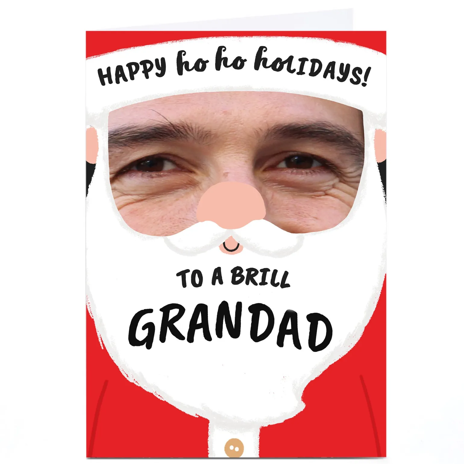 Photo Christmas Card - Santa Face, Grandad