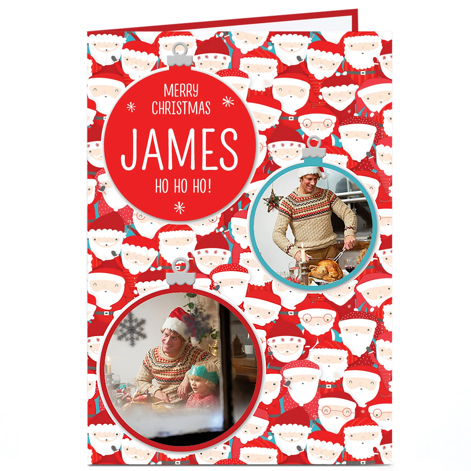 Photo Christmas Card - Santas & Baubles