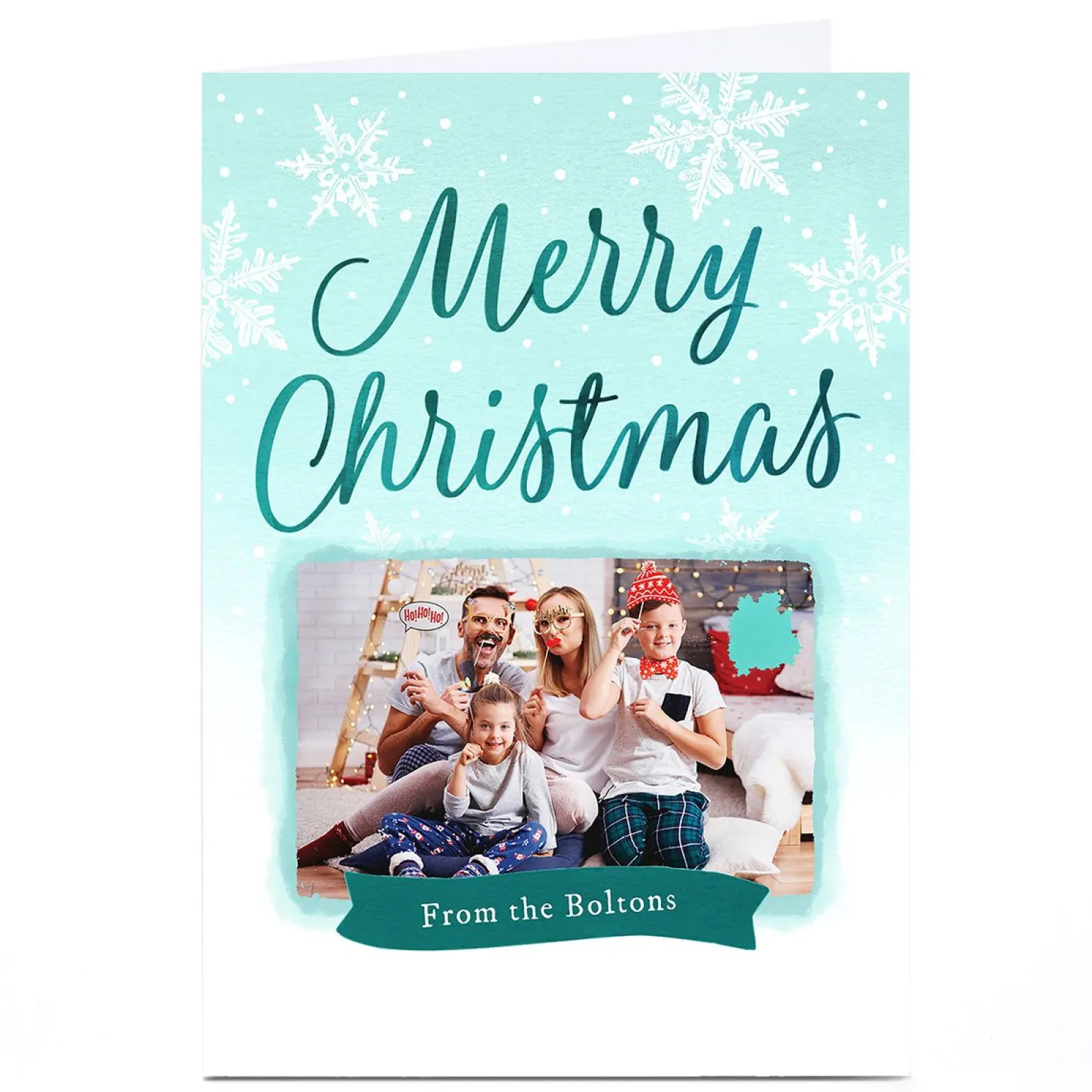 Photo Christmas Card - Snowflake Frame
