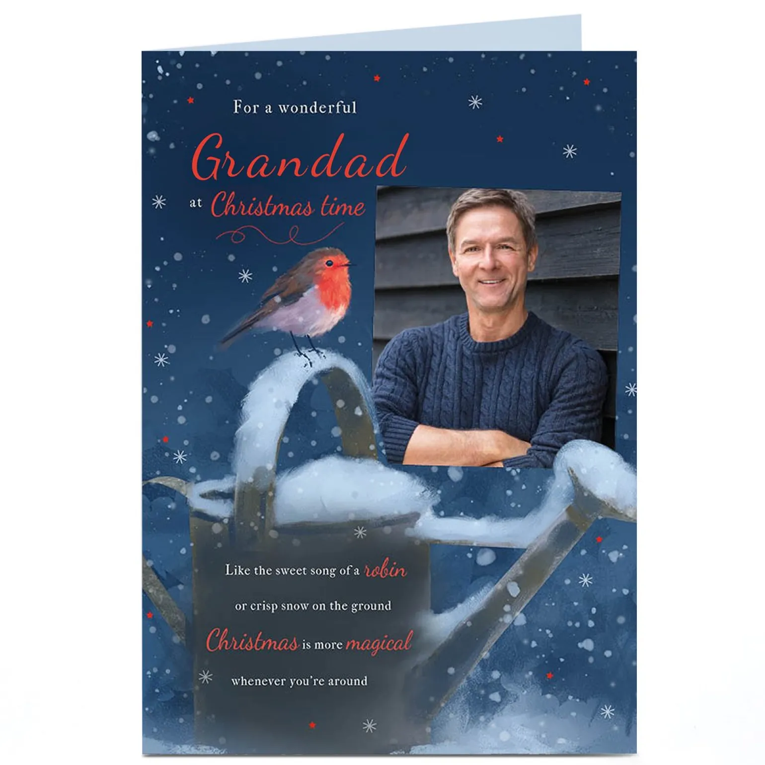 Photo Christmas Card - Sweet Song Of A Robin
