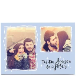 Photo Christmas Card - Tis The Season Blue