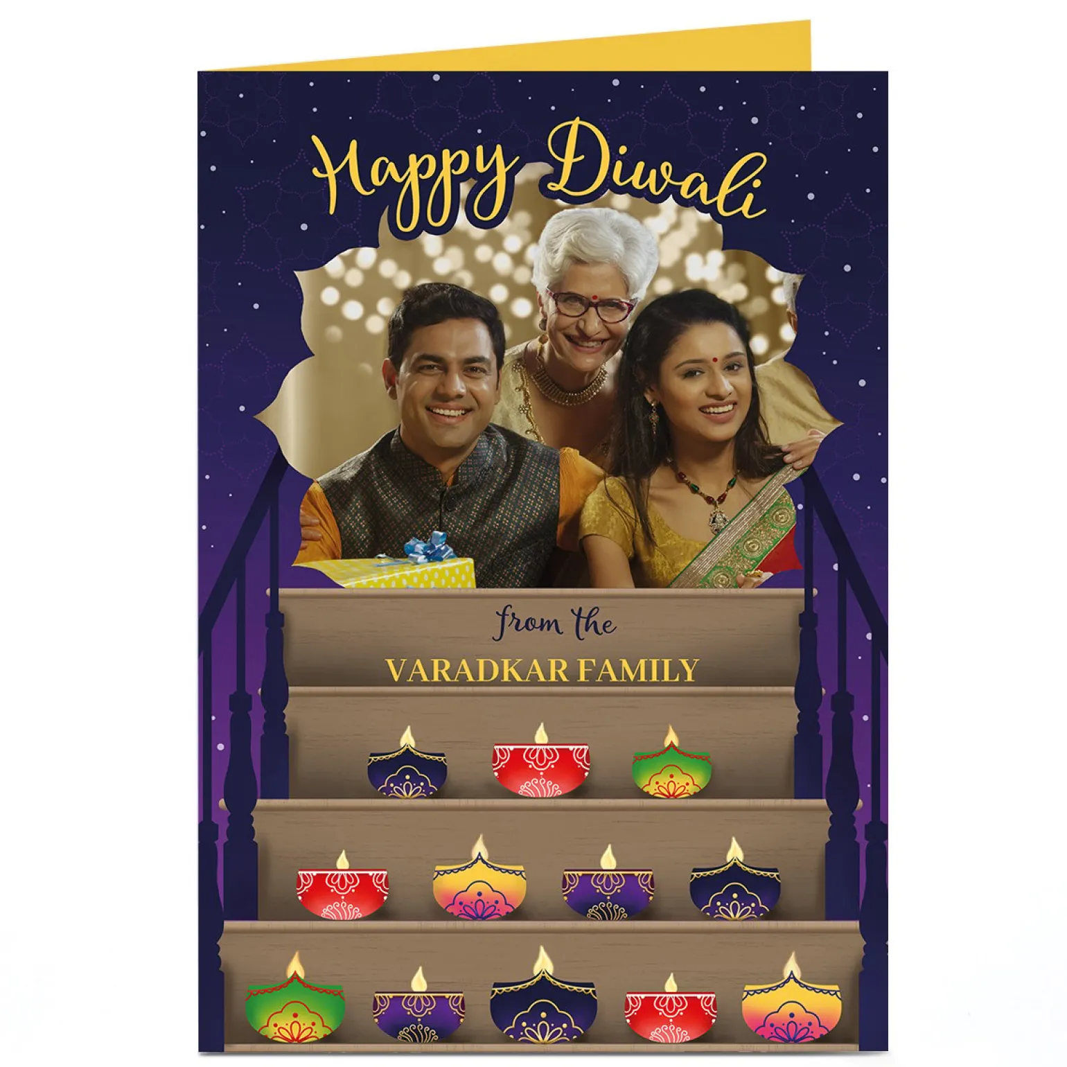 Photo Diwali Card - Stairs & Candles
