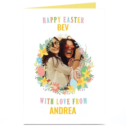 Photo Easter Card - Floral Egg Frame
