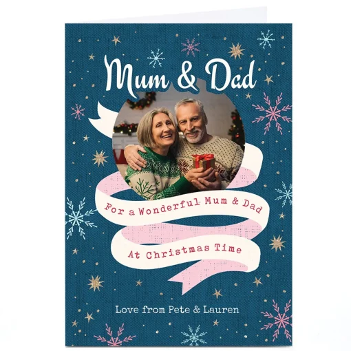 Photo Ebony Newton Christmas Card - Wonderful Ribbon, Mum & Dad