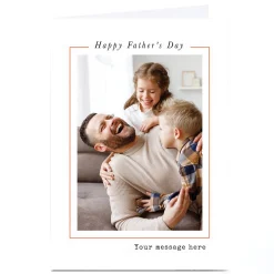 Photo Father's Day Card - Red Line Border, Any Message