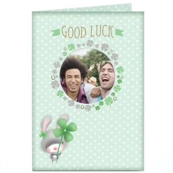 Photo Good Luck Card - Rabbit & Clover