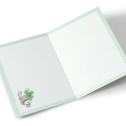 Photo Good Luck Card - Rabbit & Clover