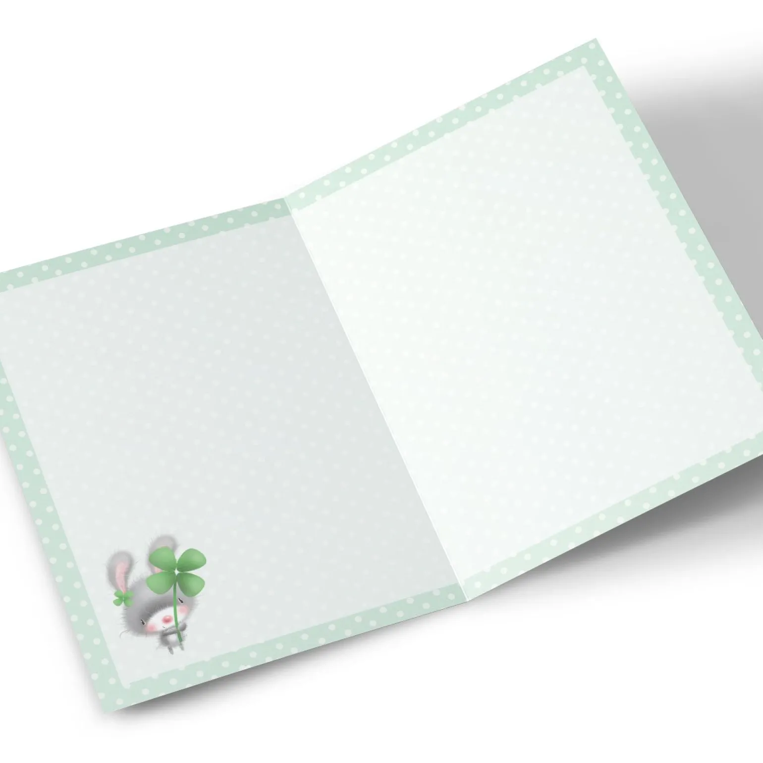 Photo Good Luck Card - Rabbit & Clover