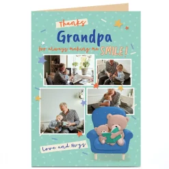 Photo Hugs Father's Day Card - Always Making Me Smile, Grandpa
