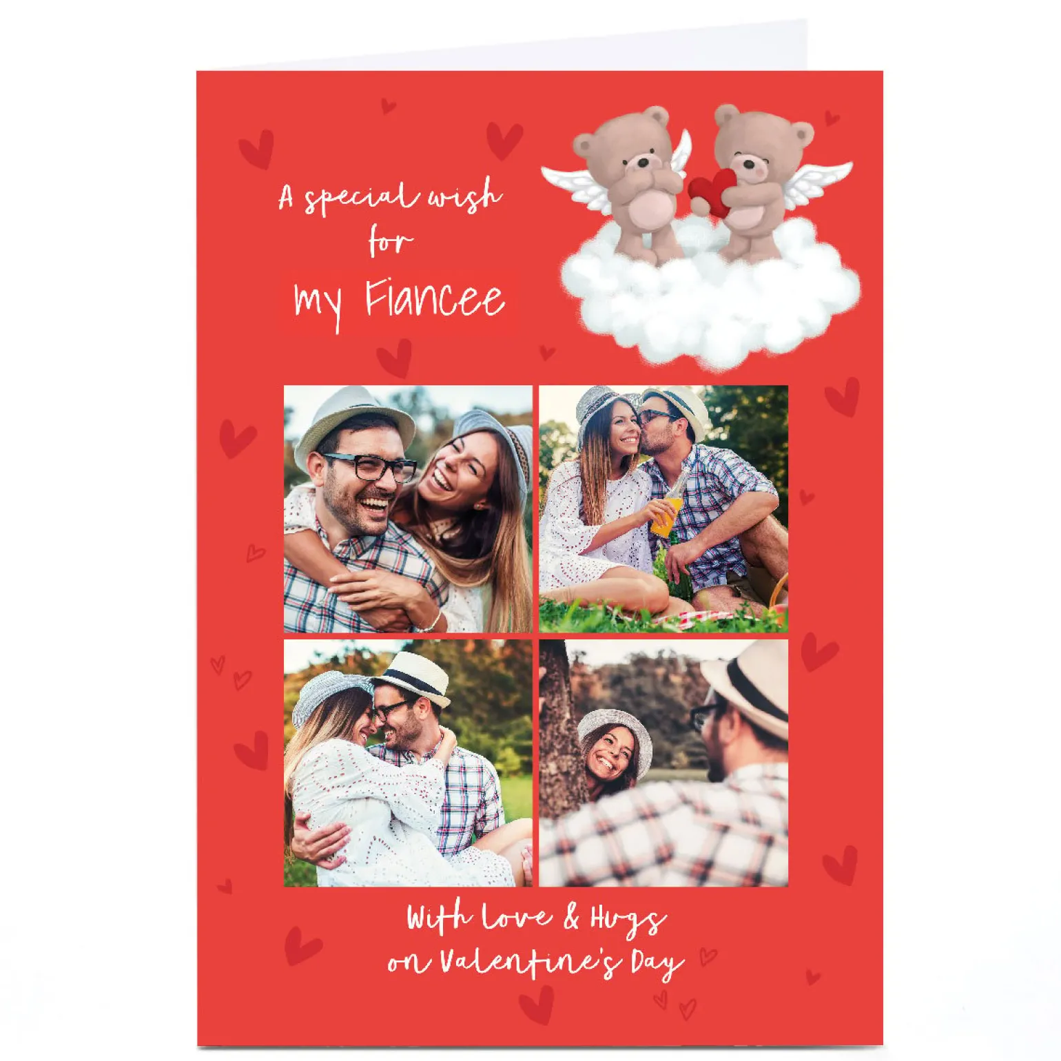 Photo Hugs Valentine's Day Card - Angel Hugs, Fiancee