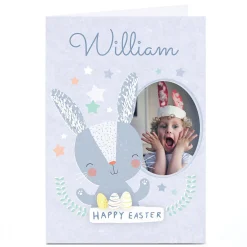 Photo Juniper & Rose Easter Card - Blue Bunny