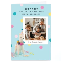 Photo Lemon & Sugar Birthday Card - Granny, Llama