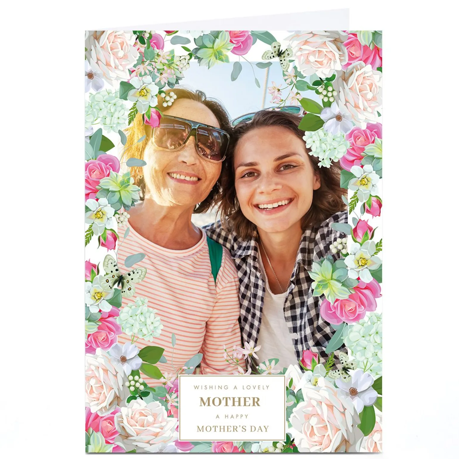 Photo Mother's Day Card - Floral Border, Mother