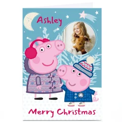 Photo Peppa Pig Christmas Card - Name & Photo